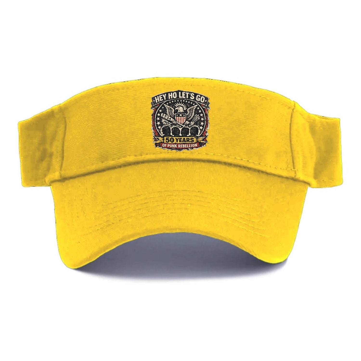 RAMONES LEGACY | Hey Ho Let's Go typography | Presidential seal parody | Four heads - Visor - Golden Harvest(Yellow)