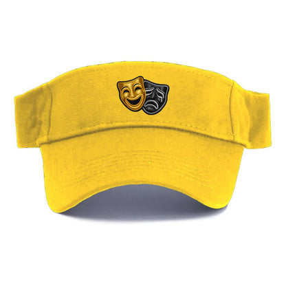 BROADWAY MASKS - comedy tragedy masks in gold and black , theater - Visor - Golden Harvest(Yellow)
