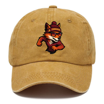 Washington Fox wearing Commanders beanie with Capitol patch and wayfarer sunglasses - Classic Cap - Golden Harvest(Yellow)