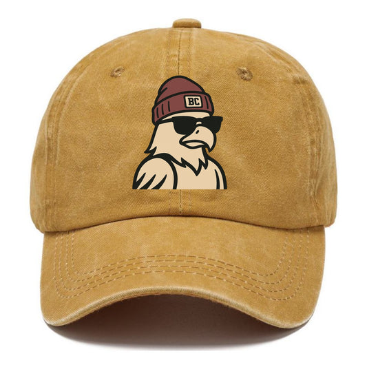 Chestnut Hill Eagle wearing Boston College beanie with BC patch - Classic Cap - Golden Harvest(Yellow)