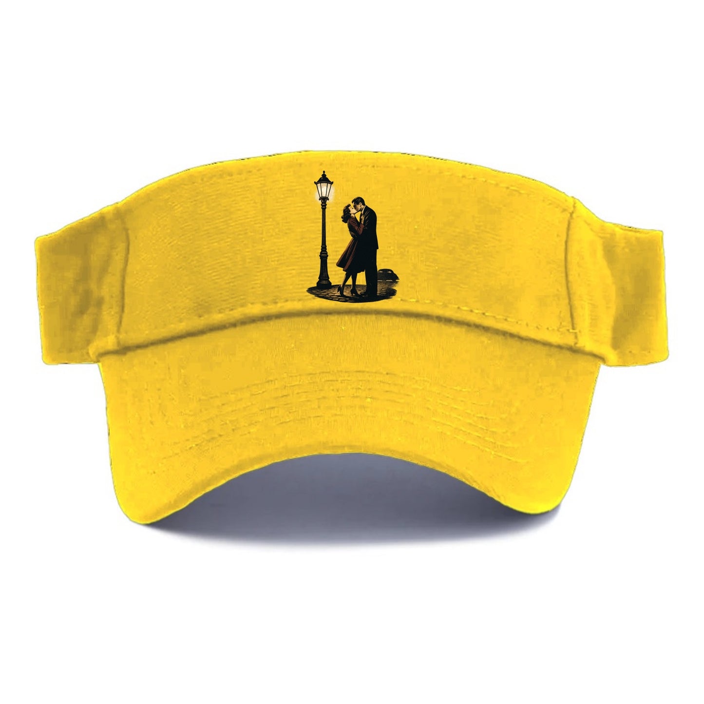 first kiss under vintage street lamp on cobblestone at night - Visor - Golden Harvest(Yellow)