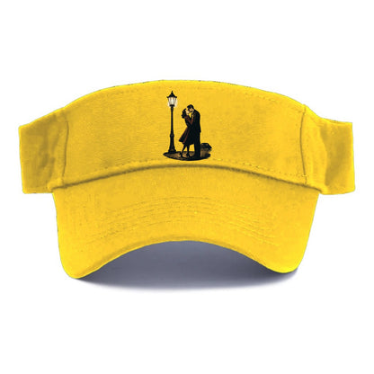 first kiss under vintage street lamp on cobblestone at night - Visor - Golden Harvest(Yellow)