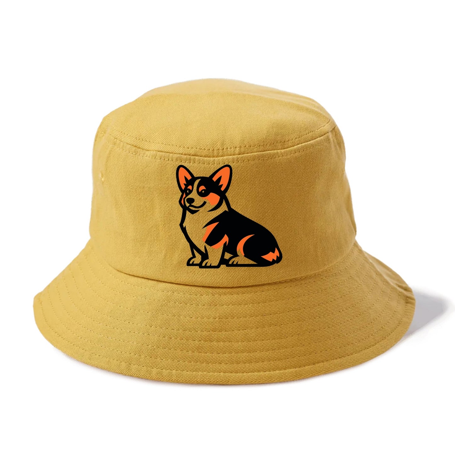 Tricolor Corgi Charm - Bucket Hat - Golden Harvest(Yellow)