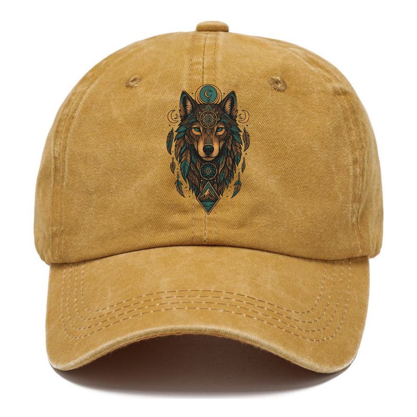 Retro 80s Wolf  - Classic Cap - Golden Harvest(Yellow)