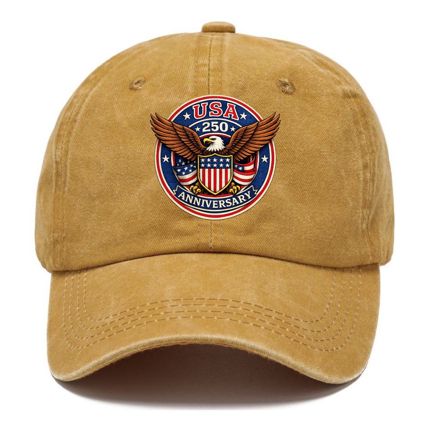 Usa 250 Anniversary Eagle Shield Emblem - Classic Cap - Golden Harvest(Yellow)