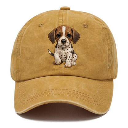 Baby Pointer Puppy - spotted coat, noble stance, alert eyes, front-facing, pointing - Classic Cap - Golden Harvest(Yellow)