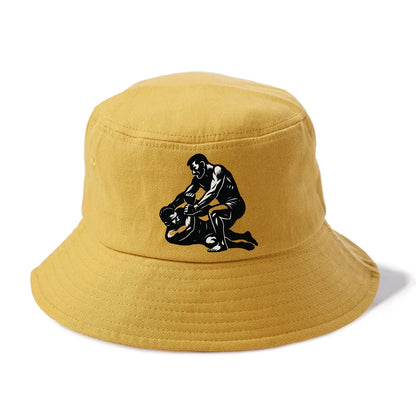 MMA fighter in ground submission hold - Bucket Hat - Golden Harvest(Yellow)