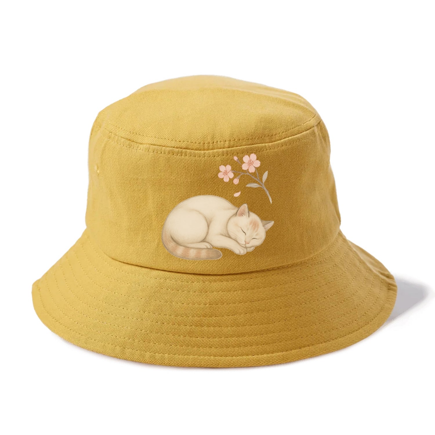 Zen Garden Cat  - Bucket Hat - Golden Harvest(Yellow)