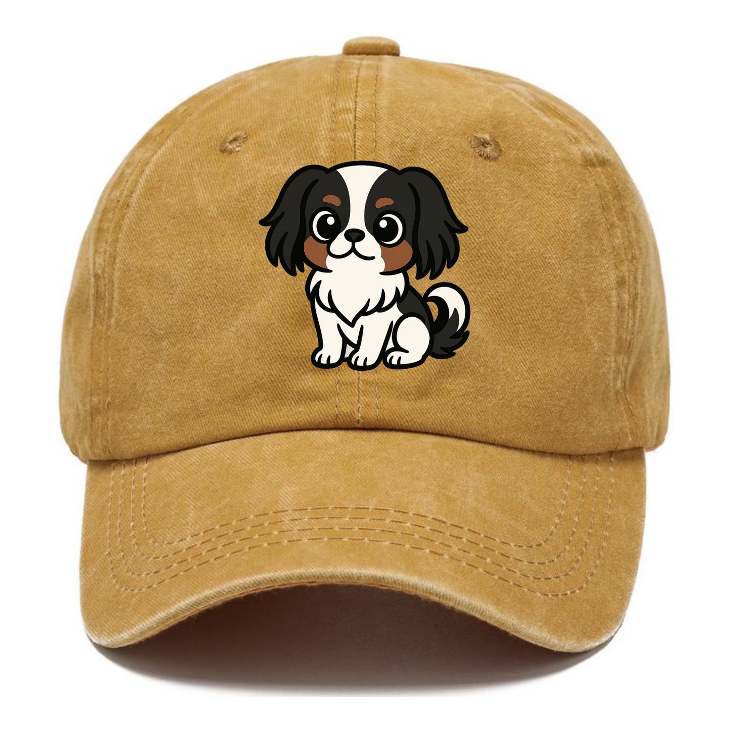 Japanese Chin - Black and white sitting pose - Classic Cap - Golden Harvest(Yellow)