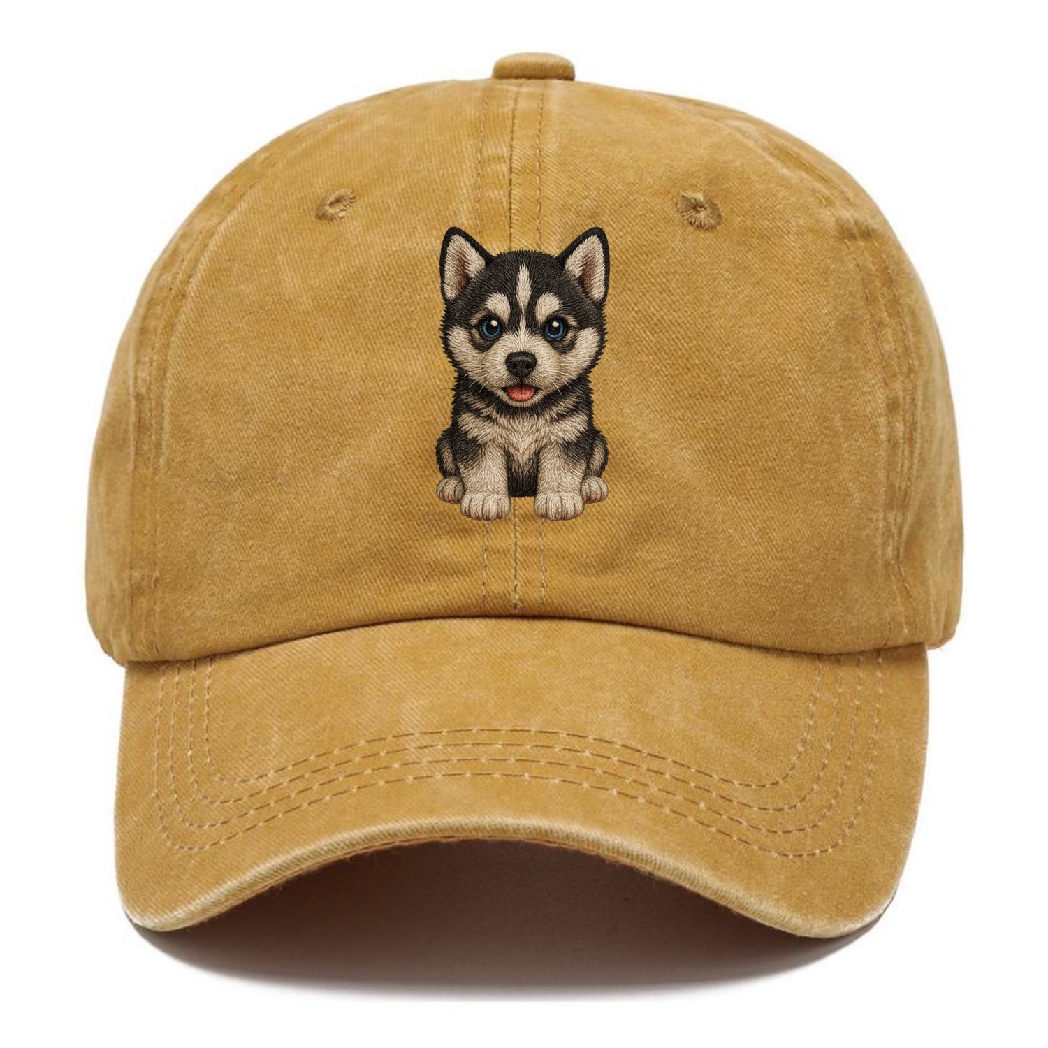 Baby Siberian Husky Puppy - blue or bi-colored eyes, fluffy coat, wolf-like, - Classic Cap - Golden Harvest(Yellow)