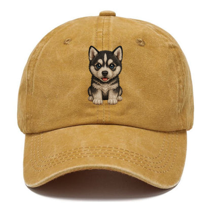 Baby Siberian Husky Puppy - blue or bi-colored eyes, fluffy coat, wolf-like, - Classic Cap - Golden Harvest(Yellow)