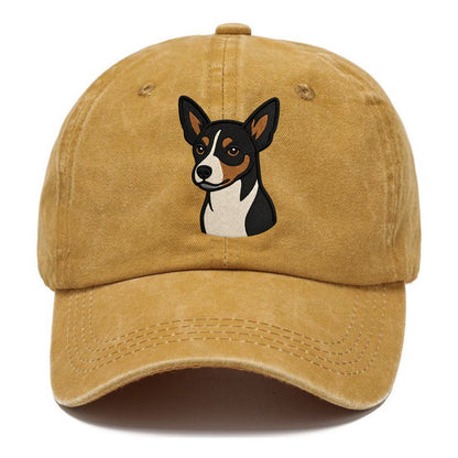 Rat Terrier - Tri-color embroidered pose - Classic Cap - Golden Harvest(Yellow)