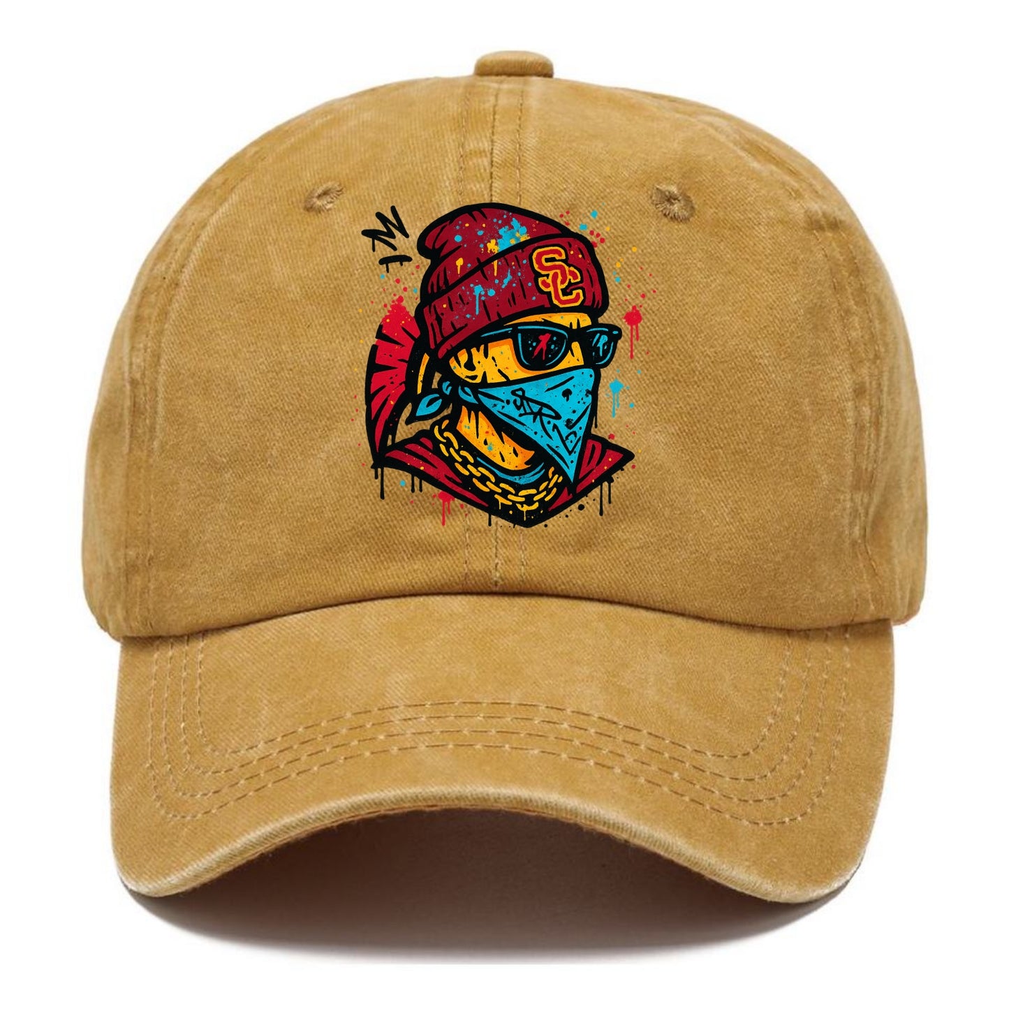Los Angeles Trojan wearing USC beanie with SC patch - Classic Cap - Golden Harvest(Yellow)