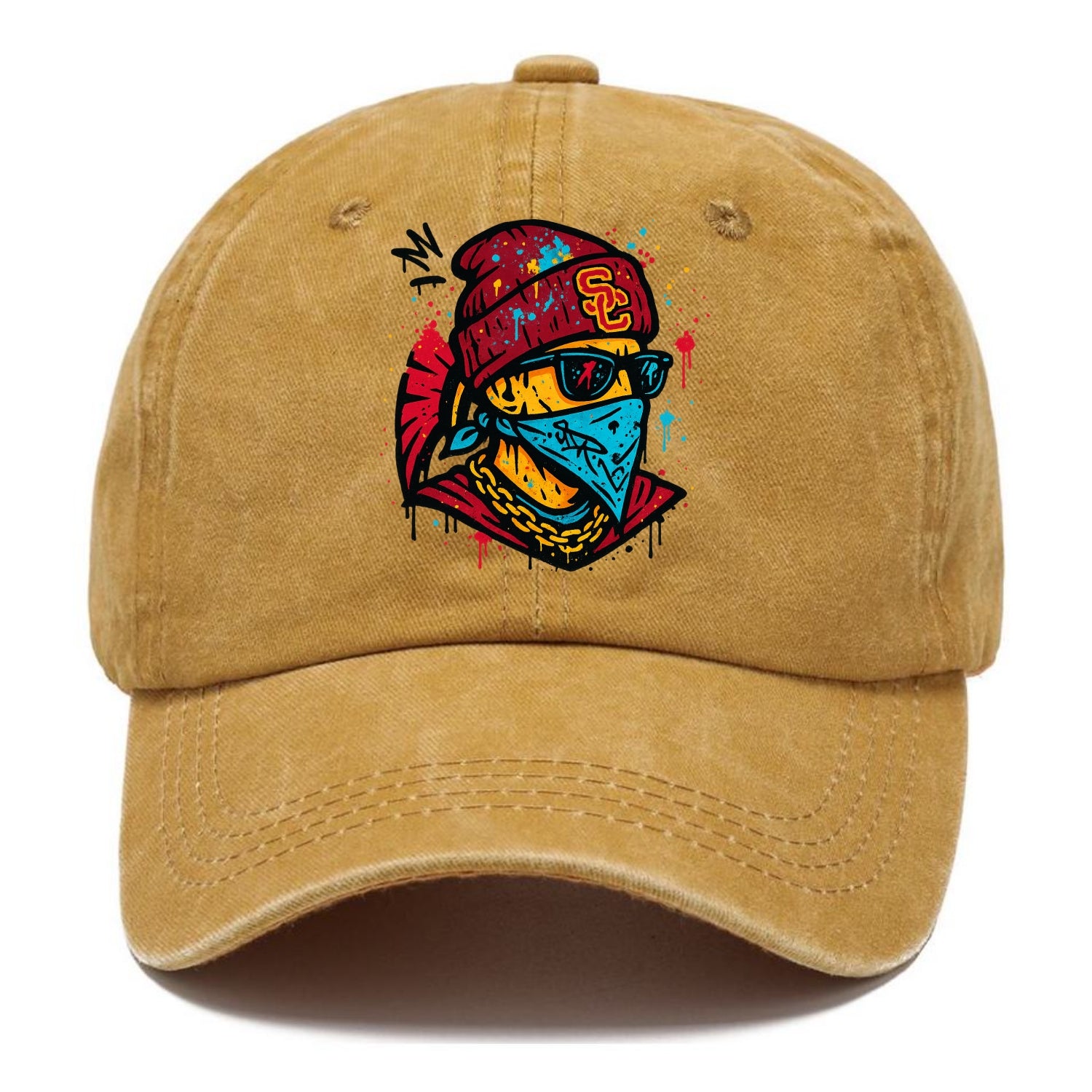 Los Angeles Trojan wearing USC beanie with SC patch - Classic Cap - Golden Harvest(Yellow)