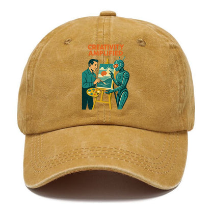 Artist and AI creating beautiful masterpiece together - "Creativity Amplified" - - Classic Cap - Golden Harvest(Yellow)