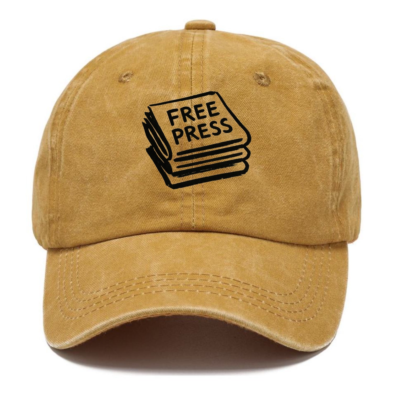 Stack of newspapers - free press bold ink brushstrokes - Classic Cap - Golden Harvest(Yellow)