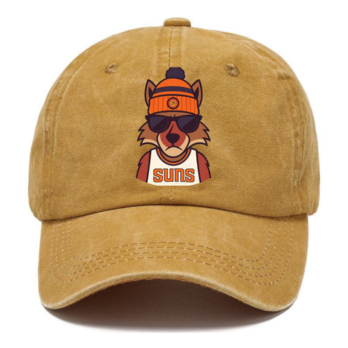 Arizona Coyote wearing Suns beanie with desert sun patch and wayfarer sunglasses - Classic Cap