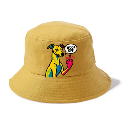 Whippet sleek athletic greyhound-like, elegant long paw giving sass - Bucket Hat - Golden Harvest(Yellow)