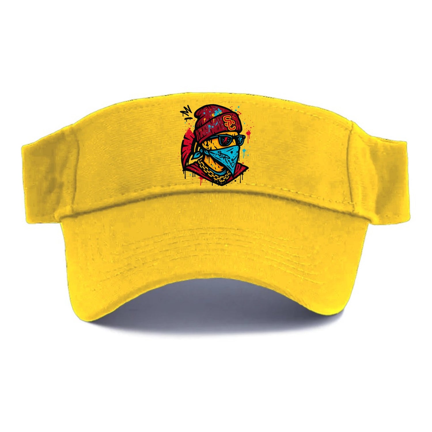Los Angeles Trojan wearing USC beanie with SC patch - Visor - Golden Harvest(Yellow)