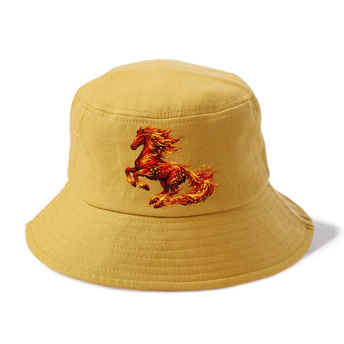 EMBER RISING | Sparks forming into horse shape | Particles of fire | Energy coalescing - Bucket Hat - Golden Harvest(Yellow)