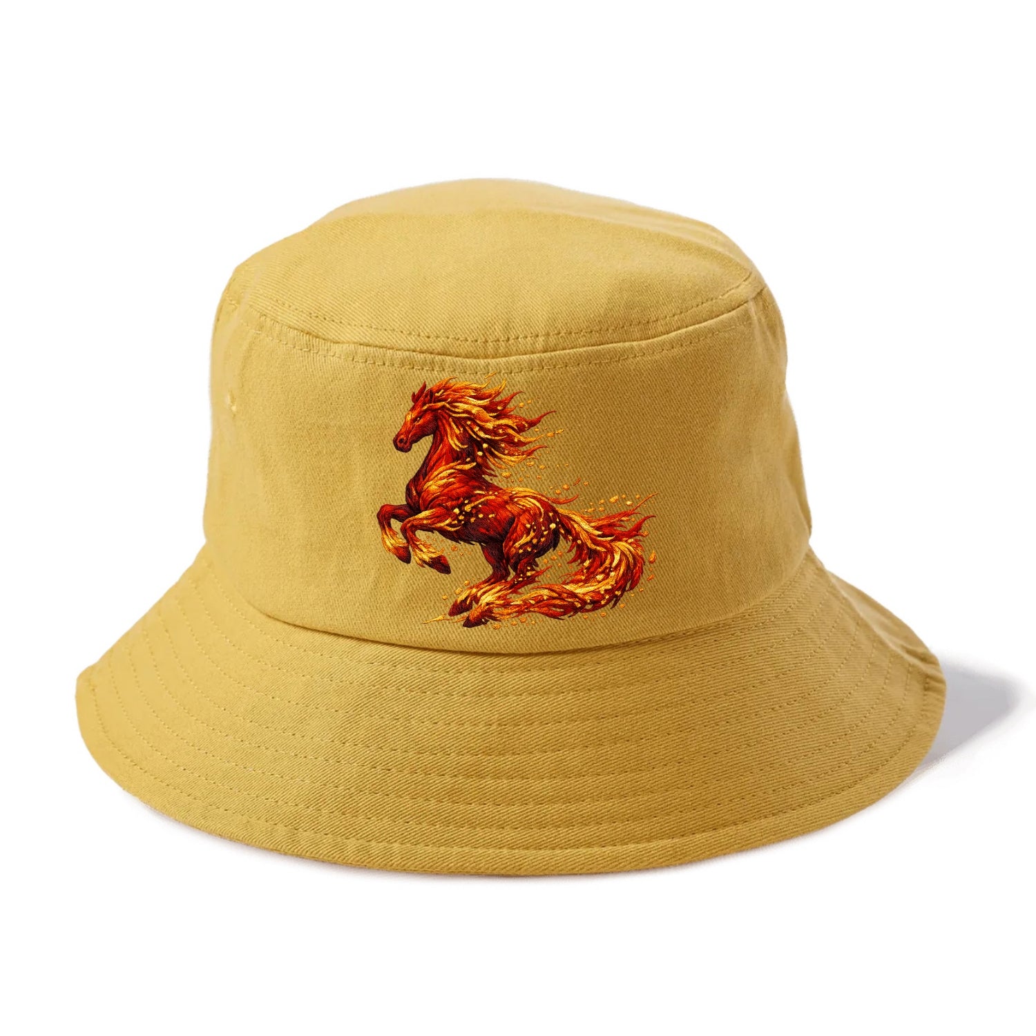 EMBER RISING | Sparks forming into horse shape | Particles of fire | Energy coalescing - Bucket Hat - Golden Harvest(Yellow)