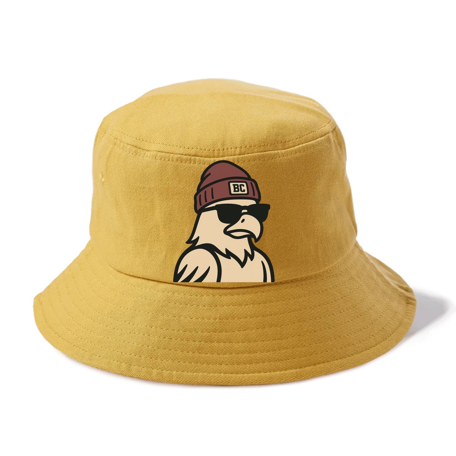 Chestnut Hill Eagle wearing Boston College beanie with BC patch - Bucket Hat - Golden Harvest(Yellow)