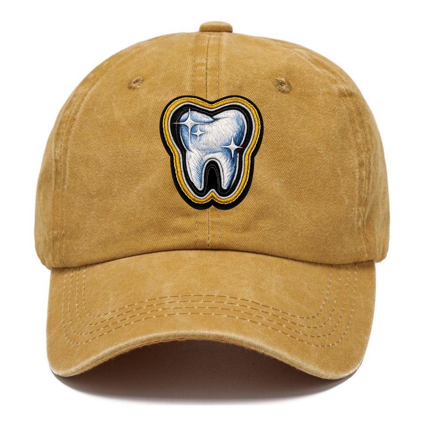 DENTAL TOOTH - molar with sparkle in white and blue , dentist - Classic Cap - Golden Harvest(Yellow)