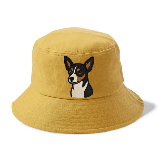 Rat Terrier - Tri-color embroidered pose - Bucket Hat - Golden Harvest(Yellow)