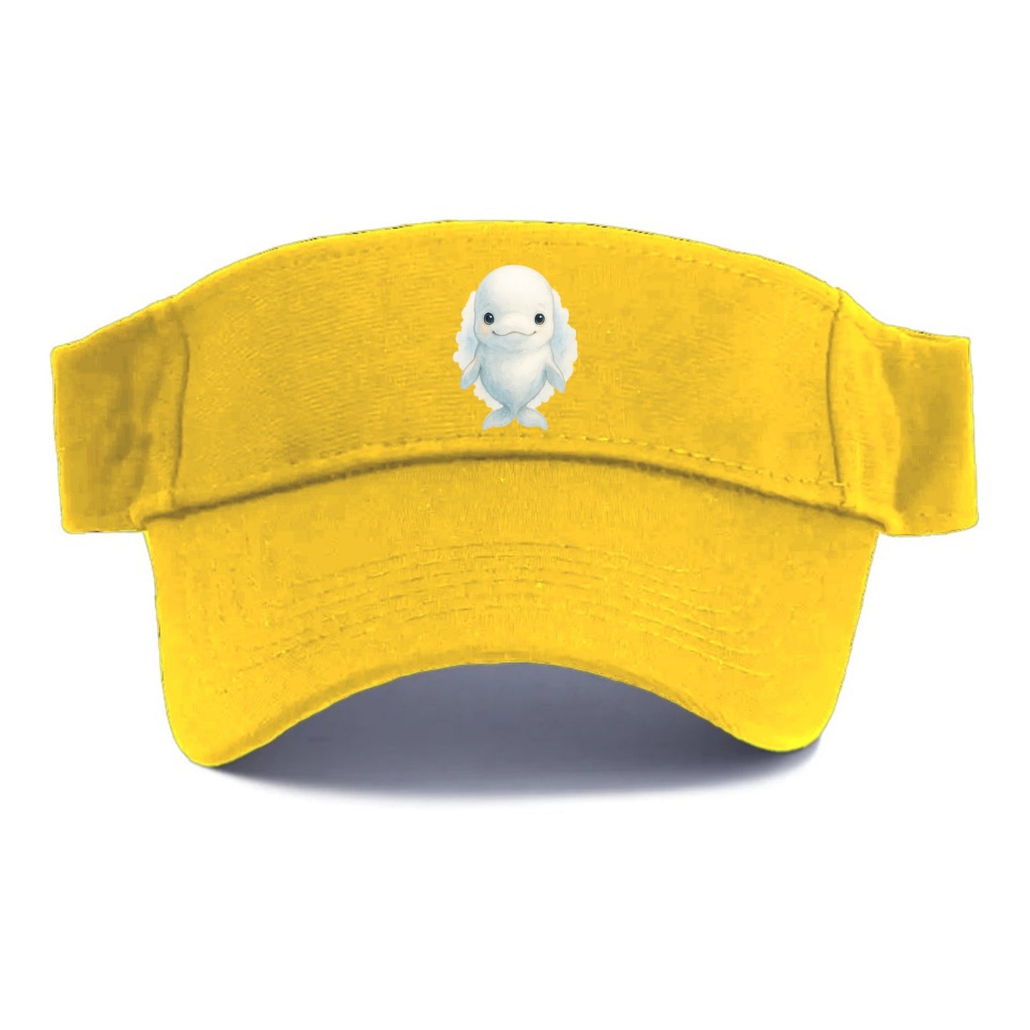 Baby Beluga Whale - pure white, rounded forehead, small eyes with big personality, - Visor - Golden Harvest(Yellow)