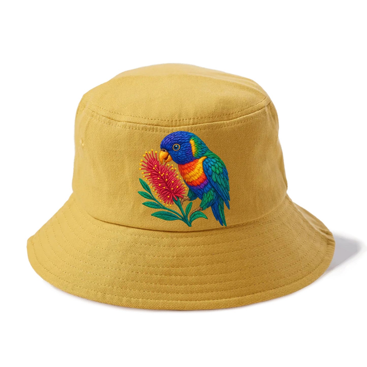 Rainbow Lorikeet Bottlebrush - Bucket Hat - Golden Harvest(Yellow)