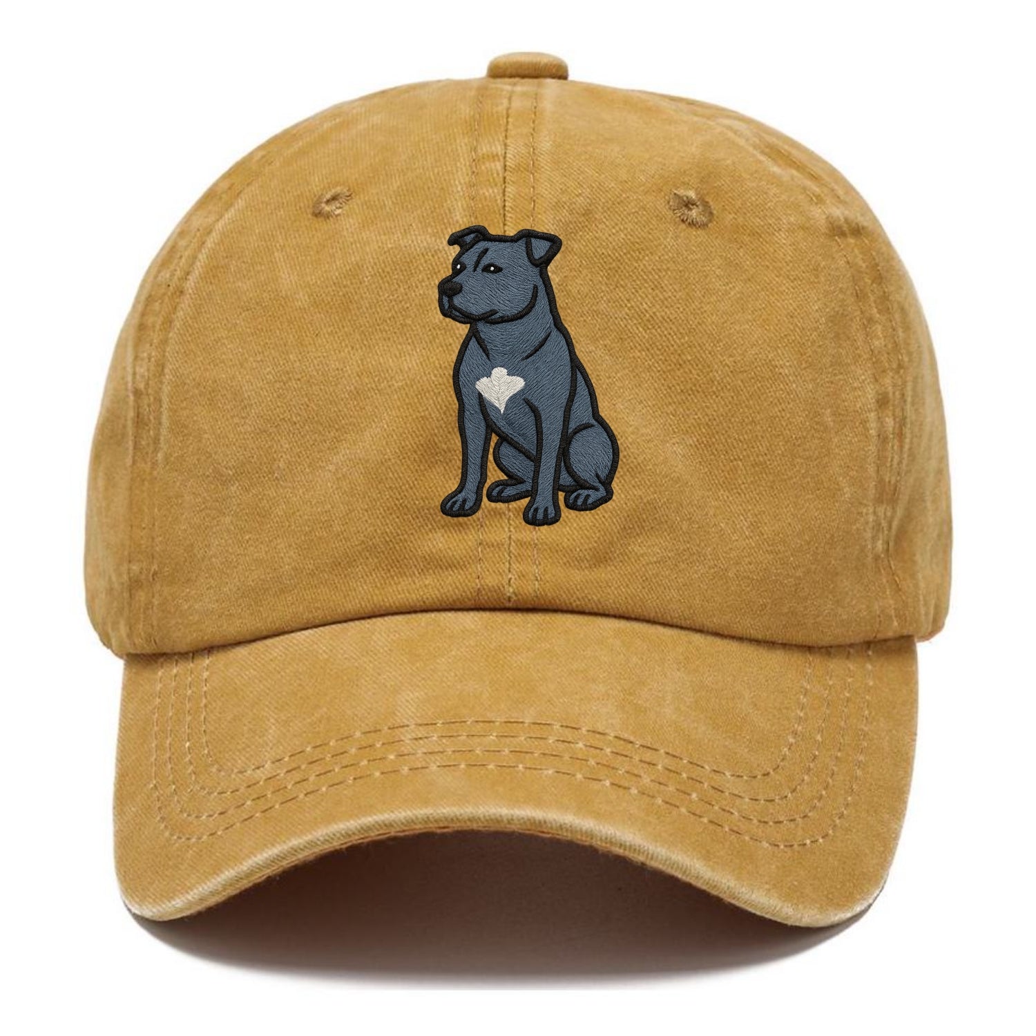 American Staffordshire Terrier - Blue embroidered design - Classic Cap - Golden Harvest(Yellow)