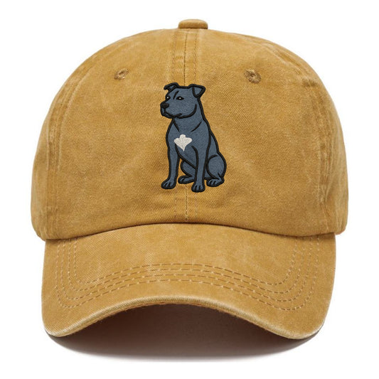 American Staffordshire Terrier - Blue embroidered design - Classic Cap - Golden Harvest(Yellow)