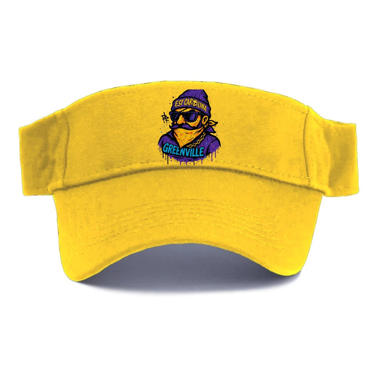 Greenville Pirate wearing East Carolina beanie with skull patch - Visor - Golden Harvest(Yellow)