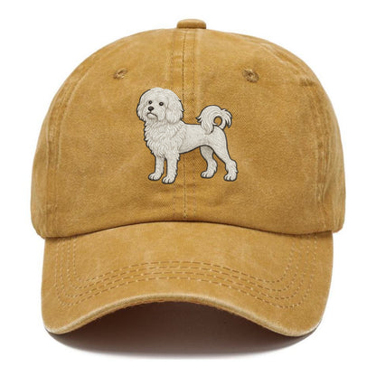Löwchen - Little Lion Dog white embroidered pose - Classic Cap - Golden Harvest(Yellow)