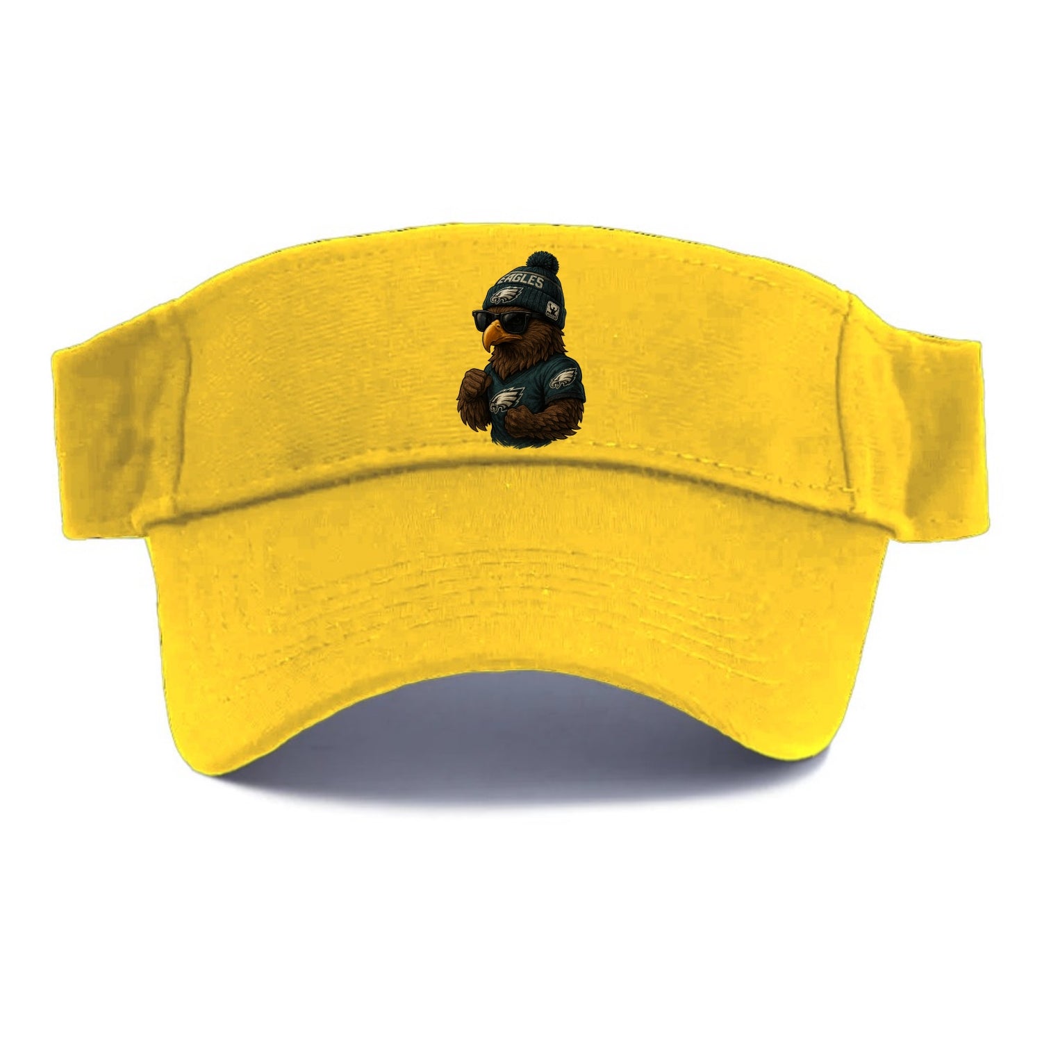 Philly Hawk wearing Eagles beanie with Rocky patch and wayfarer sunglasses - Visor - Golden Harvest(Yellow)