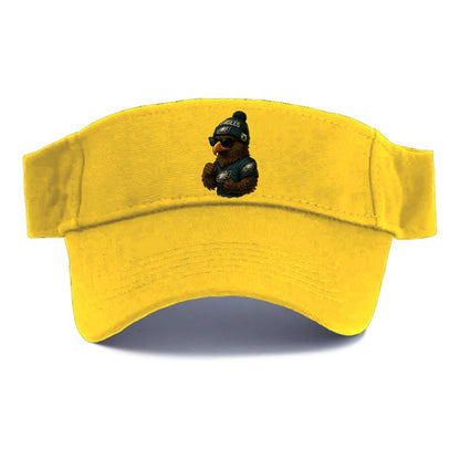 Philly Hawk wearing Eagles beanie with Rocky patch and wayfarer sunglasses - Visor - Golden Harvest(Yellow)