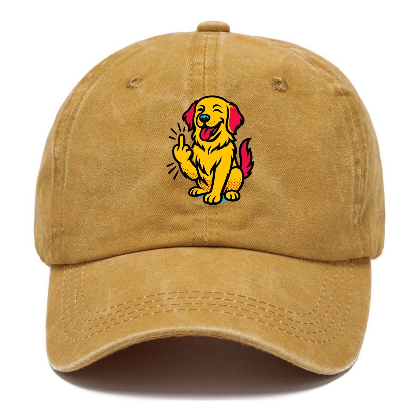 Golden Retriever with happy smile and golden coat, fluffy paw raised - Classic Cap - Golden Harvest(Yellow)