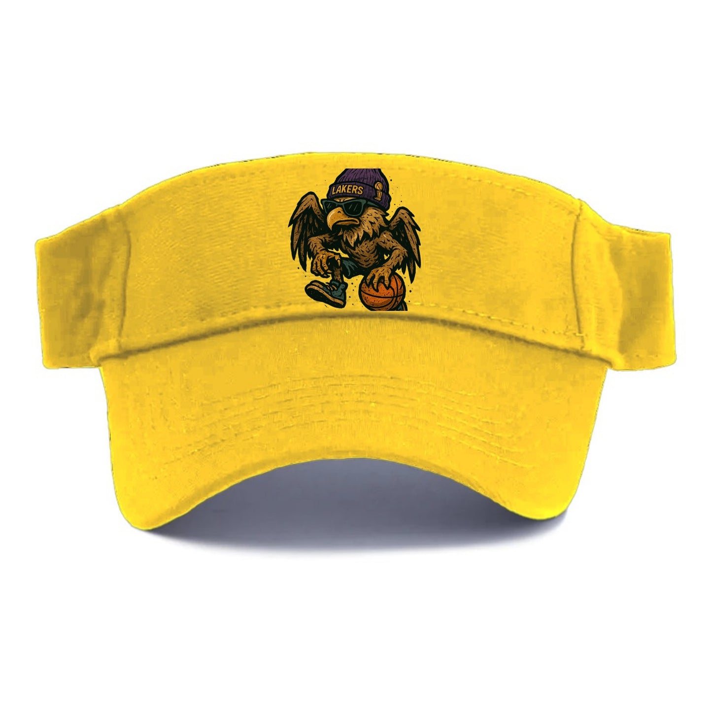 Los Angeles Golden Eagle wearing Lakers beanie with trophy patch and wayfarer sunglasses - Visor - Golden Harvest(Yellow)