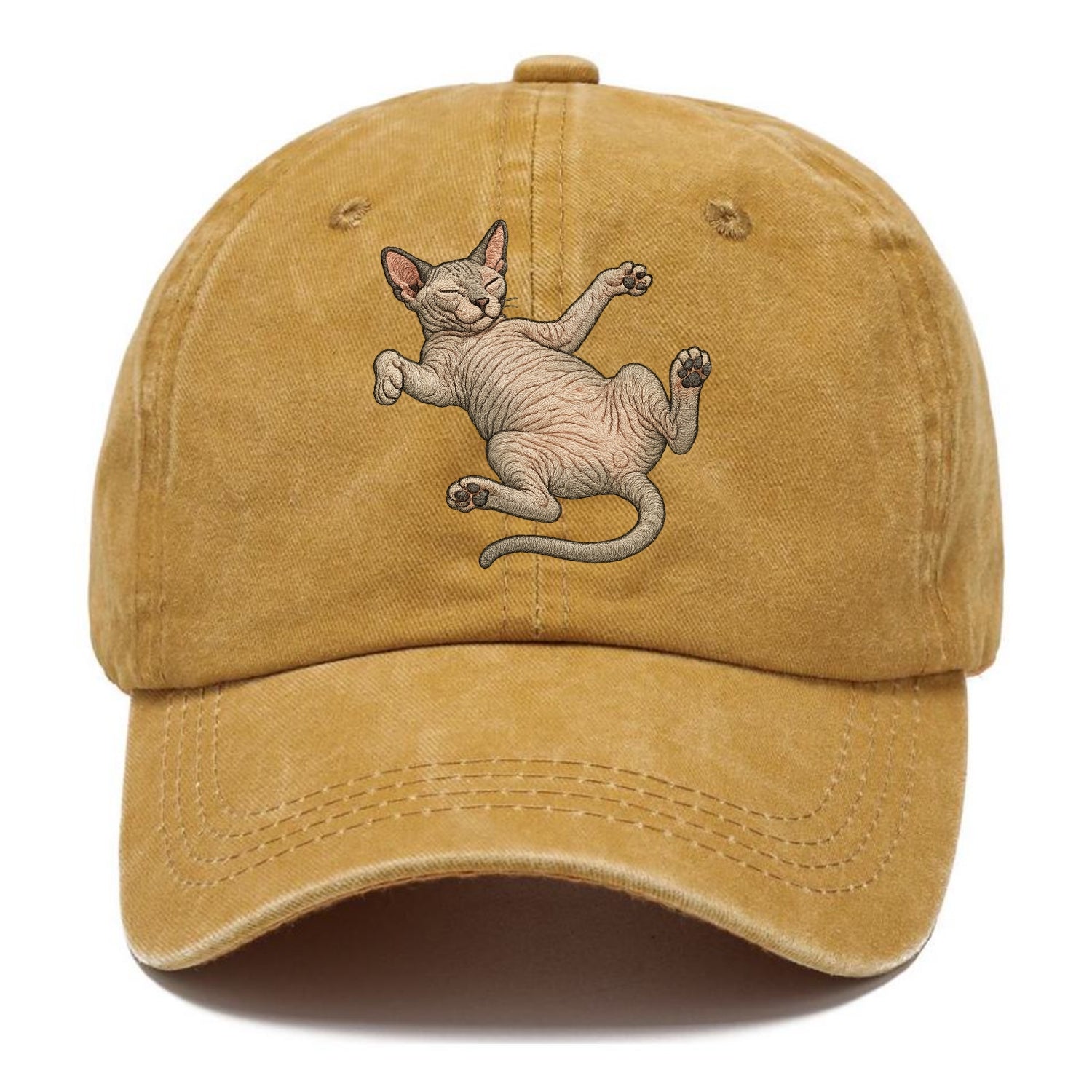 Sphynx  fully relaxed sprawled out embro Classic Cap - Golden Harvest(Yellow)