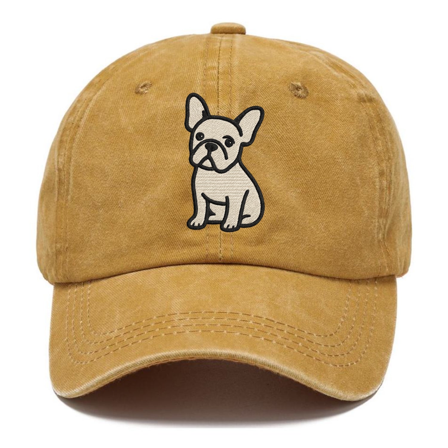 French Bulldog - Head tilt one ear up - Classic Cap - Golden Harvest(Yellow)
