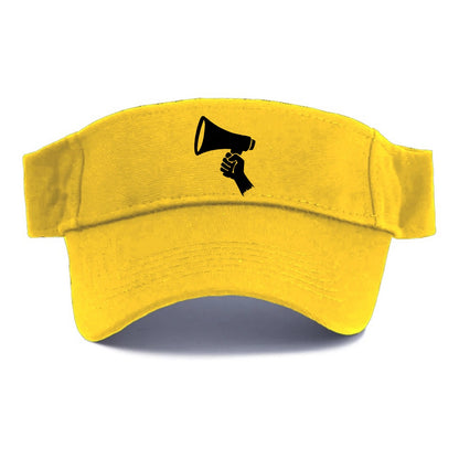 Megaphone silhouette - voice and protest ink brushwork - Visor - Golden Harvest(Yellow)