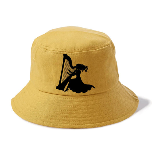 Harpist playing ethereal melody - Bucket Hat - Golden Harvest(Yellow)