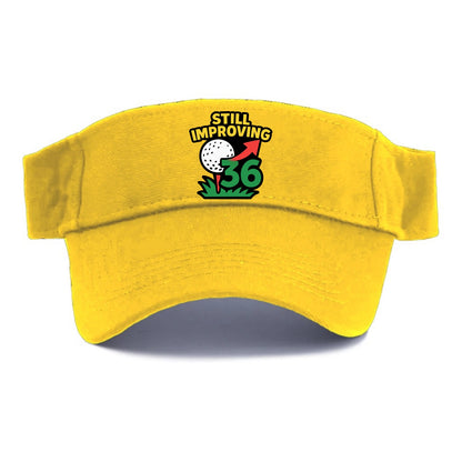 Handicap number getting higher with arrow - "Still Improving" - optimistic handicap - Visor - Golden Harvest(Yellow)