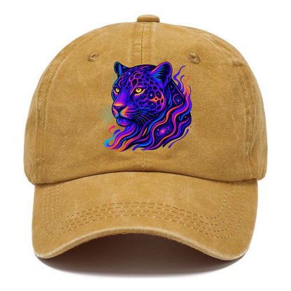 Powerful jaguar with rosettes containing miniature galaxies, cosmic purple and orange - Classic Cap - Golden Harvest(Yellow)