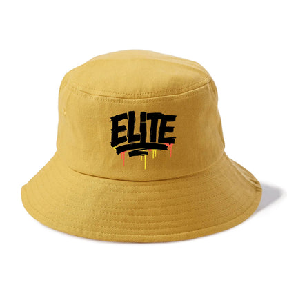 Bold typography design - "ELITE" - top tier, highest level - Bucket Hat - Golden Harvest(Yellow)