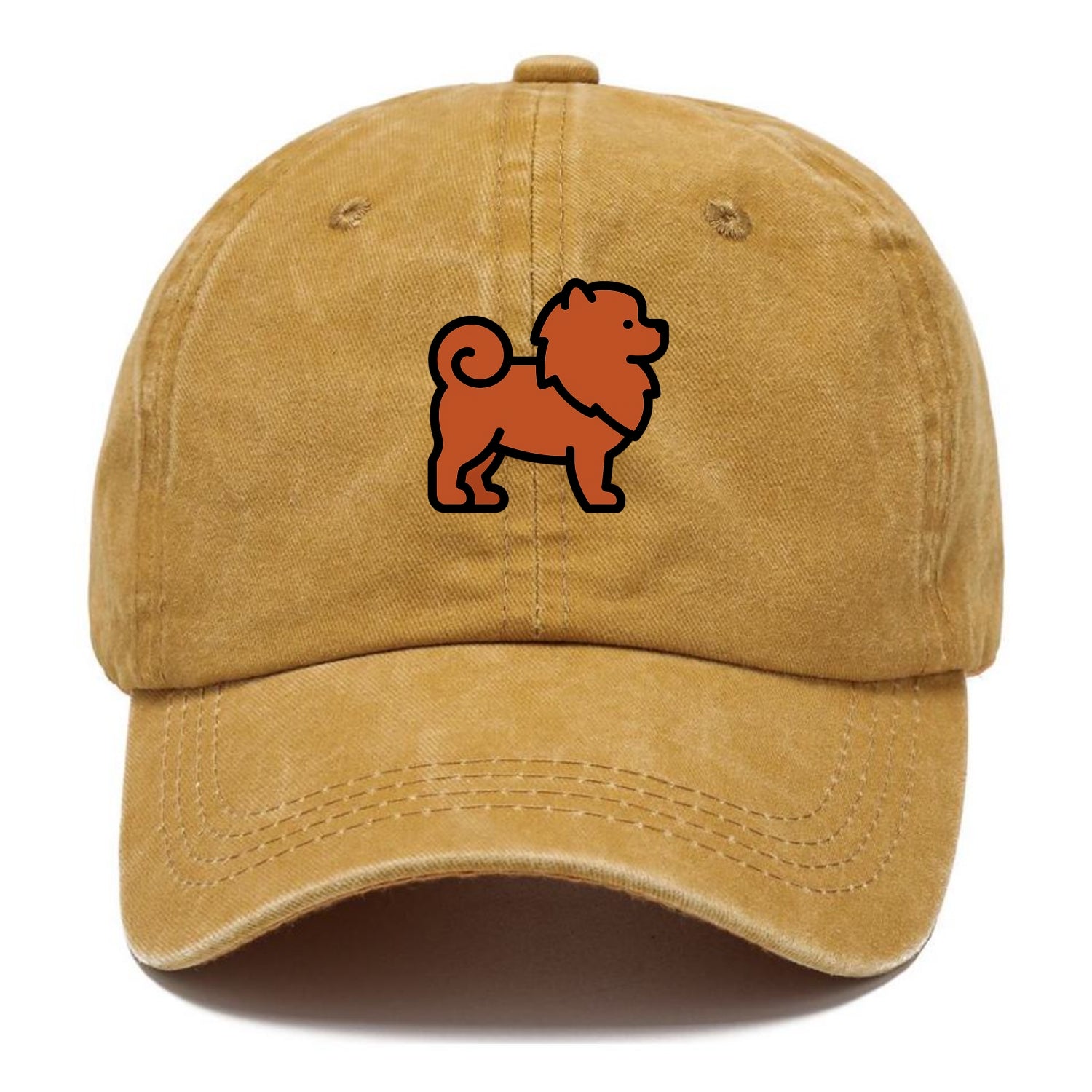 Chow Chow - Red fluffy flat side profile - Classic Cap - Golden Harvest(Yellow)