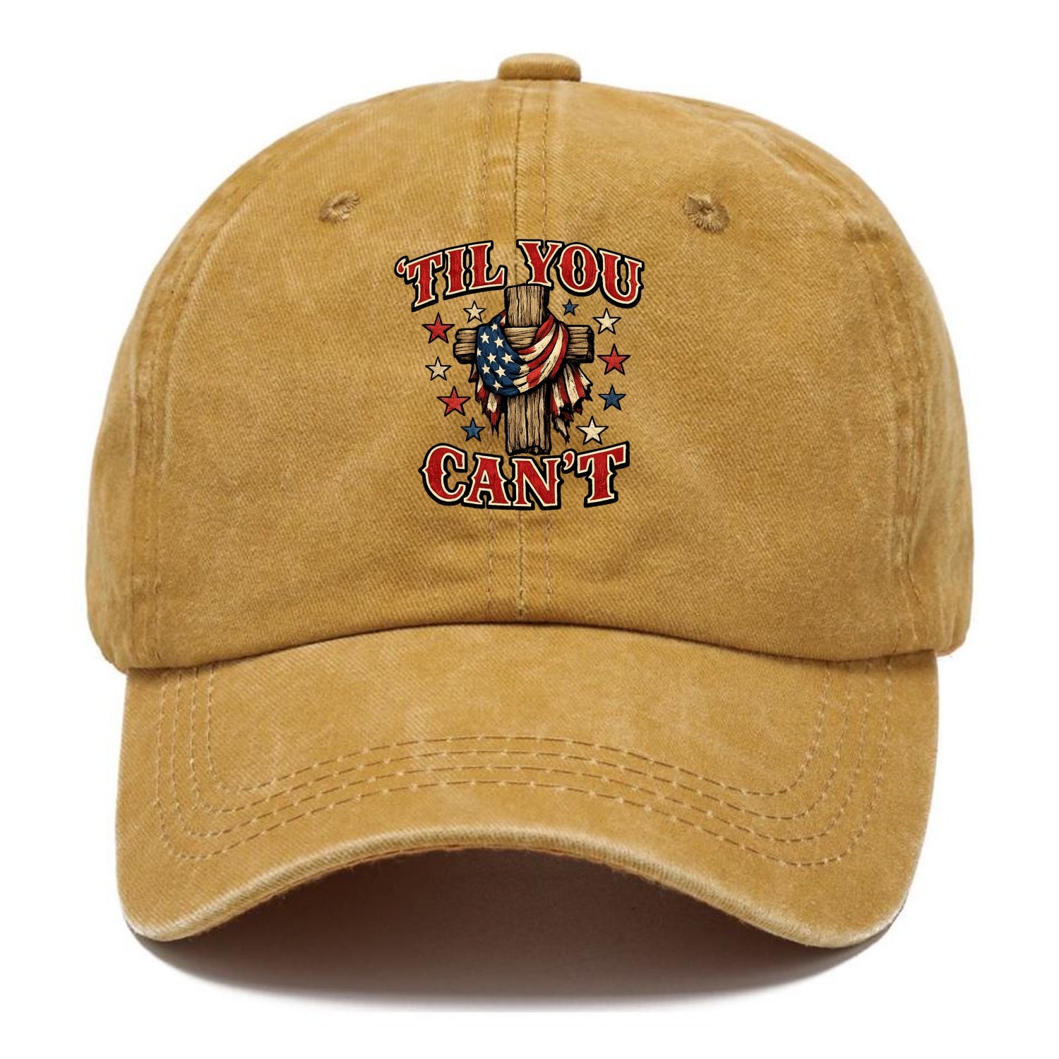 Til You Cant - Flag Cross - Classic Cap - Golden Harvest(Yellow)