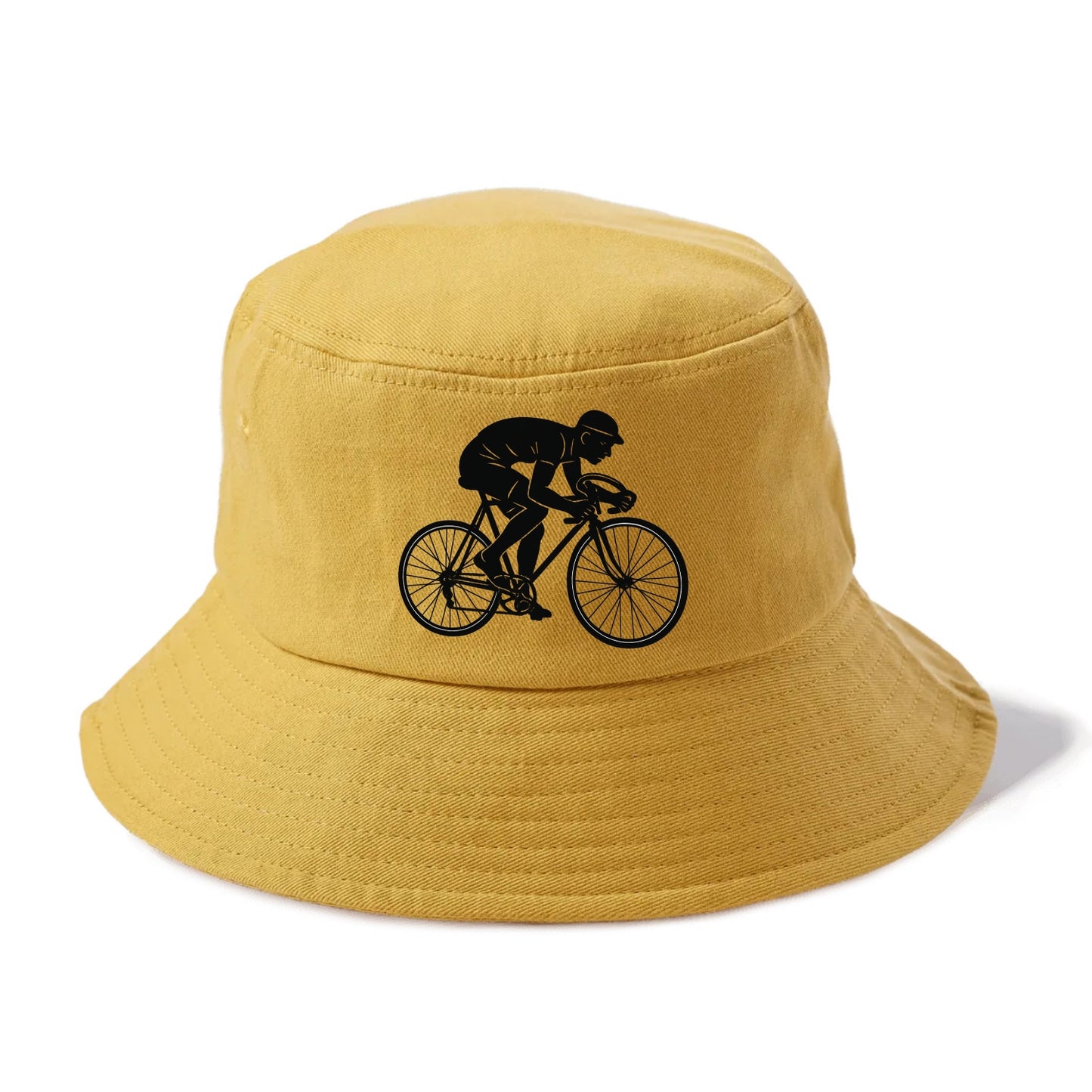 Cyclist sprinting in racing position - Bucket Hat - Golden Harvest(Yellow)