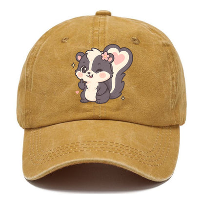 fluffy skunk with heart-shaped tail pattern, one paw up showing sass - Classic Cap - Golden Harvest(Yellow)