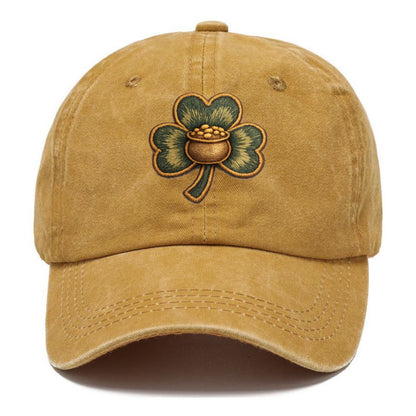 ST PATRICKS CLOVER - lucky clover with gold in green and gold , Irish luck - Classic Cap - Golden Harvest(Yellow)